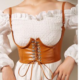 Belts Women's Lace Up Corset Bustier Sexy Underbust Corsets Tops Spaghetti Strap Cami Crop Top Bralette Slimming Shaper Waist Belt