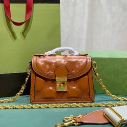 Tote bag 724499 Designer Bag Womens Vintage Leather Shoulder Bag Classic Mini Crossbody Bag Versatile Wallet Card Bag