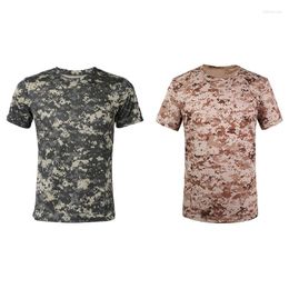 Racing Jackets 2 Pcs Outdoor Hunting Camouflage T-Shirt Men Breathable Combat T Shirt Dry Sport Camo Camp Tees-ACU XXXL Yellow & Green