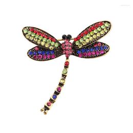 Brooches Rhinestone Dragonfly Brooch Insect For Women Men Vintage Metal Pin Scarf Clip Jewellery Clothes Accessories