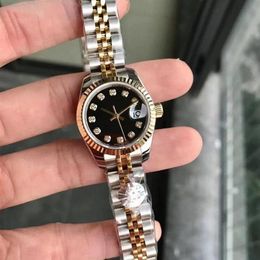 High quality 28mm fashion rose gold Ladies dress watches sapphire mechanical automatic womens watch Stainless steel bracelet sport307z