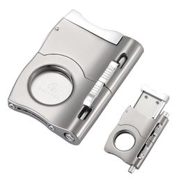 Stainless Steel Cigar Clipper with Hole Opener, Scissors and Knife, Convenient Cigar Accessory