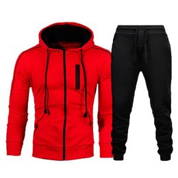 Men's Tracksuits Men Tracksuit Set Two Piece Tracksuit Men Sports Wear Fashion Colorb lock Jogging Suit Autumn Winter Men Outfits Gym Men 230515