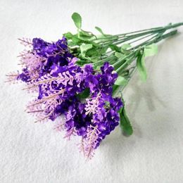 Decorative Flowers 10 Bouquet Artificial Purple White Lavender Festival Party Flower Wedding Christmas Home Decal