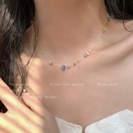 New Mermaid's Tears Necklace Ocean Sea Invisible Transparent Fishing Line Short Chain Beach Pendants Mermaid Necklaces