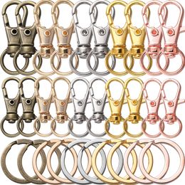 20Pcs Swivel Clasps Set Lanyard Snap Hooks with Key Chain Rings Keychain Clip Hooks for DIY Necklace Bracelet Chain Supplies