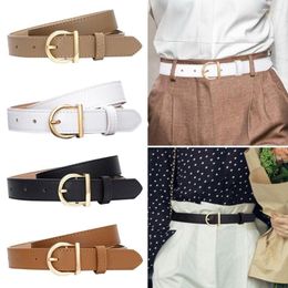 Belts Women Vintage Wild Skirt All-match Ladies Dress Metal Buckle Waistband Pants Bands PU Leather Belt