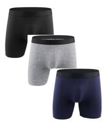 Underpants Wholesale 3PCS Pack Cotton Men's Sport Wear Long Boxer Brief Underwears Large Plus Size 230515