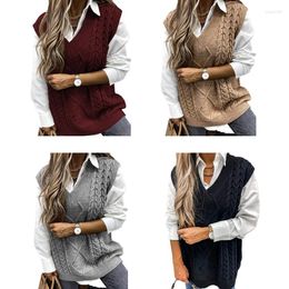 Women's Vests Warm Soft Knit Sweater Chunky Knitted Plaid Pullover-Jumper Womens Sweaters Vest