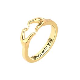 Band Rings Romantic Hands Than Heart Couple Ring For Women Men Geometric Palm Love Gesture Fashion Finger Jewellery Lo Dhgarden Dh23C