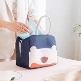 Storage Bags Cute Functional Pattern Cooler Lunch Box Portable Insulated Canvas Bag Thermal Food Picnic Kitchen