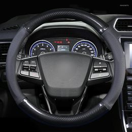 Steering Wheel Covers Carbon Fiber Leather Car Braid For Avante I30 2012 2013 2014 2023 Custom Made Cover