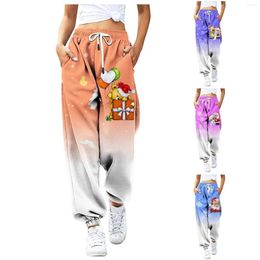 Women's Leggings Women Lamb Cashmere Thick Winter Christmas Santa Claus Print Legging Outerwear Cotton Trousers Pants