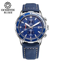 Wristwatches OCHSTIN Casual Sport Watches For Men Blue Top Braided Strap Wrist Watch Man Clock Fashion Chronograph Wristwatch