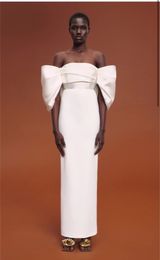 Party Dresses Modern Off The Shoulder Straight Evening Puff Short Sleeve Formal Gowns Back Split AnkleLength Prom 230515