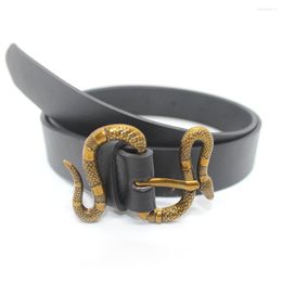 Belts For Women Men Snake Buckle Belt Women's Head Fashion Korean Style Versatile Waistband Lady Luxury