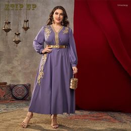 Ethnic Clothing Women Elegant Plus Size Large Maxi Dress Spring Long Sleeve Muslim Turkey Abaya Evening Party Festival Robe Jilbab