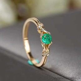 Band Rings Luxury Round Emerald Rings for Women Bride Wedding Engagement Ring Valentine's Day Gift Party Jewellery