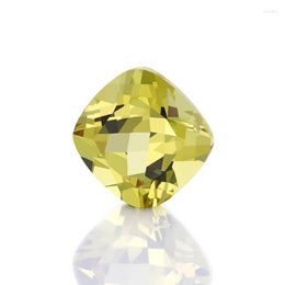 Loose Gemstones High Quality Cushion Cut Yellow Colour Lab Grown Sapphire Synthetic Gemstone