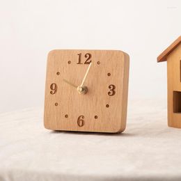 Table Clocks Creative And Minimalist Desktop Children'S Primary School Solid Wood Seat Small Japanese Style Bedroom Beds