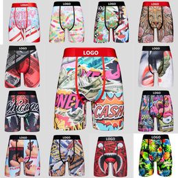 Branded Male Mens Shorts Pants With Bags Fashion Trend Sexy Pinted Boxers Briefs 2023 Breathable Underwear Underpants