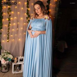 Party Dresses Plus Size Evening Dress For Pregnant Women Boat Neck Cap Sleeves Prom Formal Maternity Gown Avondjurken