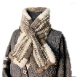 Scarves Women Winter Real Scarf Lady Warm Soft Colorful Shawl Fashion Luxury Fluffy Muffler