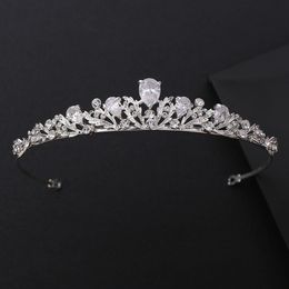 Fashion Bridal Tiara Headpieces Sliver Rhinestone Hair Crown for Wedding Jewelry Females Birthday Party Headwear