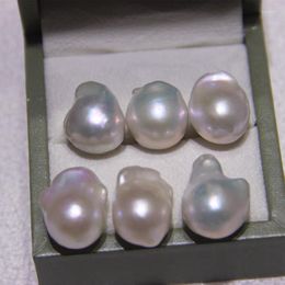 Loose Gemstones Wholesale 11 15mm Big Size White Color Baroque Shape Real Natural Freshwater Pearls No Hole 10pcs/lot