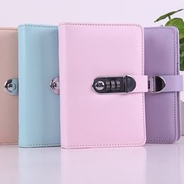 Notepads Password Lock Loose-leaf Hand Book Multifunctional Diary Buckle Notepad Simple Student Stationery Notebook 230515