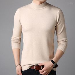 Men's Sweaters Men Cashmere Full Sleeve Pull Homme Solid Color Pullover Sweater Men's Tops
