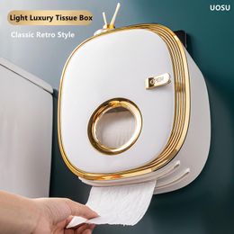 Organization UOSU Toilet paper holder wallmounted light luxury waterproof plastic sanitary storage tissue box holder bathroom accessories