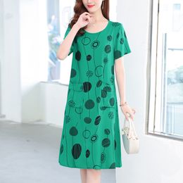 Casual Dresses Casual Print Dresses Summer Dresses For Women Vintage Dress Fashion Plus Size Short Sleeve Women Clothing 230515