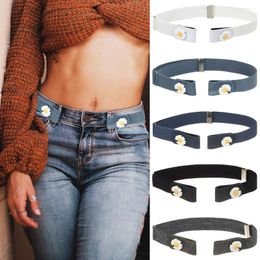Belts Casual Daisy Women/Men Without Buckle Elastic Belt Stretch Band Waist Jeans Accessories