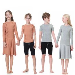 Family Matching Outfits kids girls boys spring sumer ribbed strechy top with skirt cotton casual family matching set romper clothing 230512