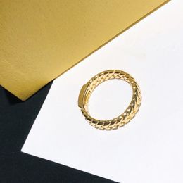 Classic Letter Twist Ring Female French Elegant Temperament Minimalist Cold Wind Ring Wholesale