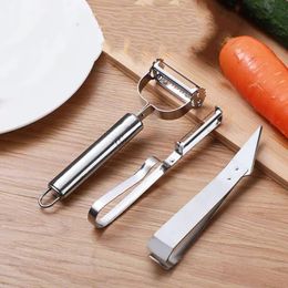 3pcs/set Stainless Steel Peeling Knife Fruit Carrot Slicer Vegetables Peeler Kitchen Multifunctional Peeling Tool