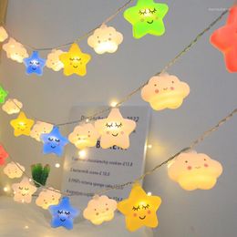 Strings Colourful Star Cloud Fairy LED Light String Festoon Garland For Birthday Party Bedroom Decoration Christmas Wedding Outdoor Lamp