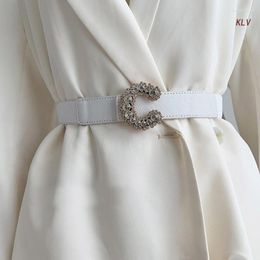 Belts Elastic Adult Waist Belt With C-shape Buckle Luxurious Personality For Woman Coat Dress