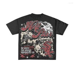 Erkek Tişörtler Erkekler Y2K T-Shirt Hip Hop Street Giyim Punk Retro Grafik Gömlek Harajuku Pamuk Tasar Tshirt Yaz Kısa Kollu Tees