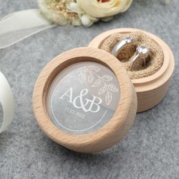Jewelry Boxes Custom Wedding Rings Box Wood Ring Box Engagement Wedding Ring Pillow Personalized Ring Bearer Proposal Rings Holder 230512