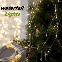 Strings 2Meter 100leds Multicolor Branch Lights Ins 2XAA Battery Box Waterfall Decoration For Indoor Wedding Christmas Tree Party