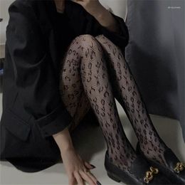 Women Socks Slim Tights With Leopard Print Nightclubs Long Pantyhose Tight Hollow Out Fishnet See-Through Stockings 2023