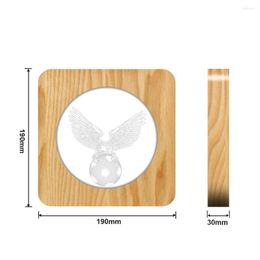 Night Lights Football Eagle Design 3D LED Arylic Wooden Lamp Table Light Switch Control Carving For Friends Fan's Gift Dropship