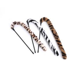 Cat Toys Simulation Animal Tail Stick Plush Kitten Playing Interactive Training Exercise Pet Products Creative Teaser