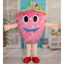 Halloween pink strawberry Mascot Costume Performance simulation Cartoon Anime theme character Adults Size Christmas Outdoor Advertising Outfit Suit