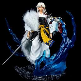 Action Toy Figures Cute Anime Inuyasha Sesshomaru Battle Ver. PVC Action Figure Statue Collection Model Game Figurine Kids Toys Doll Gifts 31cm