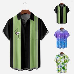 Men's Casual Shirts Long Sleeve Polyester Flower Short Sleeved Shirt Men's Summer Beach Style Relaxed Large T For Men Christmas Jumpsuit