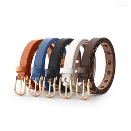 Belts Women Belt Punk Cool Metal Buckle Adjustable Single Eyelet Grommet Leather Fashion Waistband For Jeans Dress Waist Casual