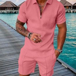 Mens Tracksuits Fashion Men Casual Set Streetwear 3D Digital Printing Short Sleeve Polo Shirt Shorts Summer Harajuku Sportswear Mens Clothing 230512